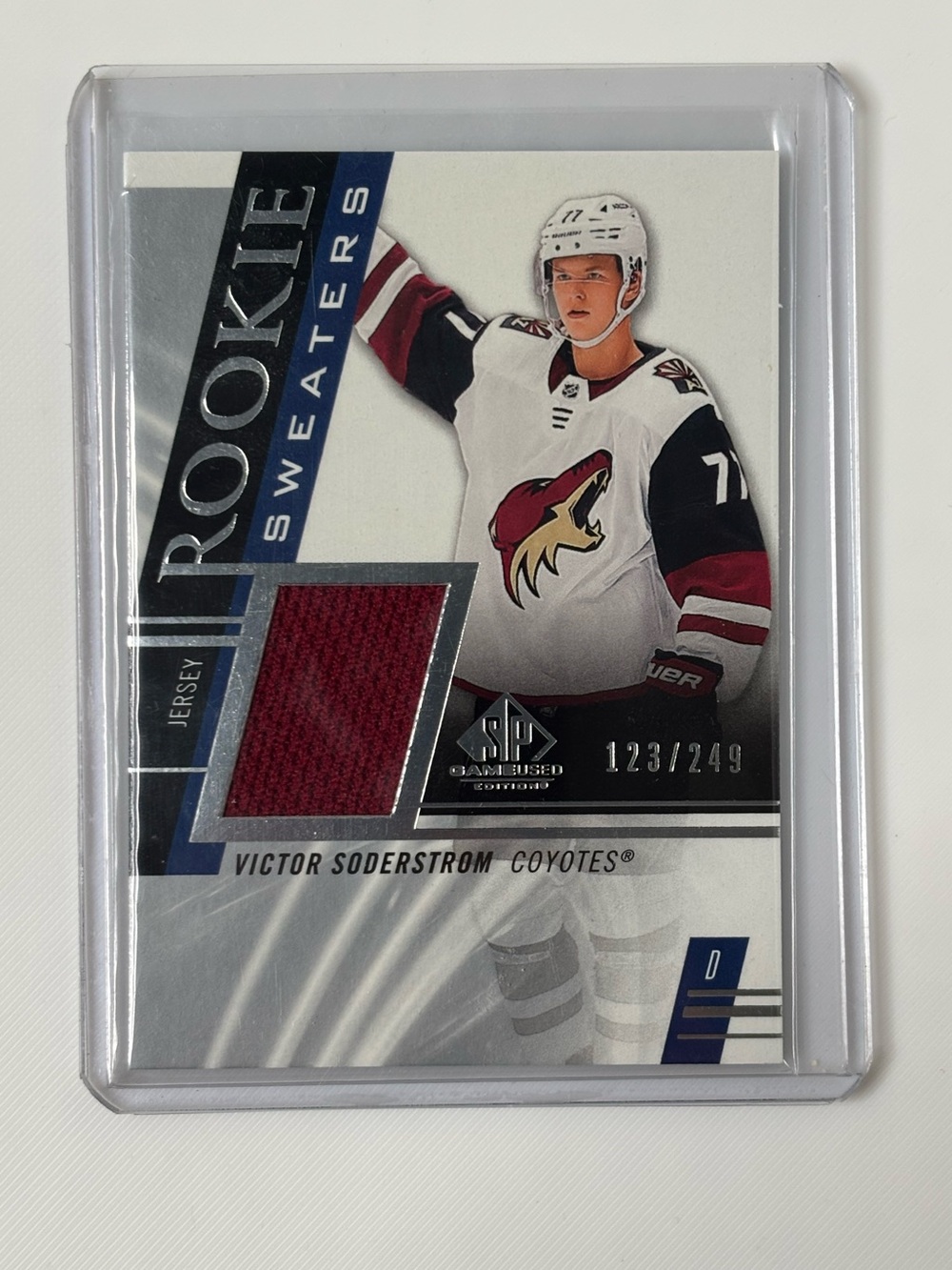 Victor Soderstrom 2020-21 SP Game Used Rookie Sweaters Jersey /249 Coyotes 🏒